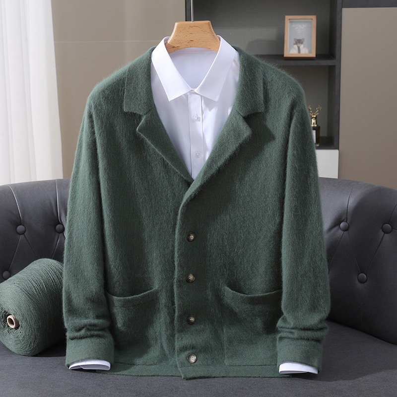 Wool Coat Peacoat - Nuevo Cárdigan de lana de visón,