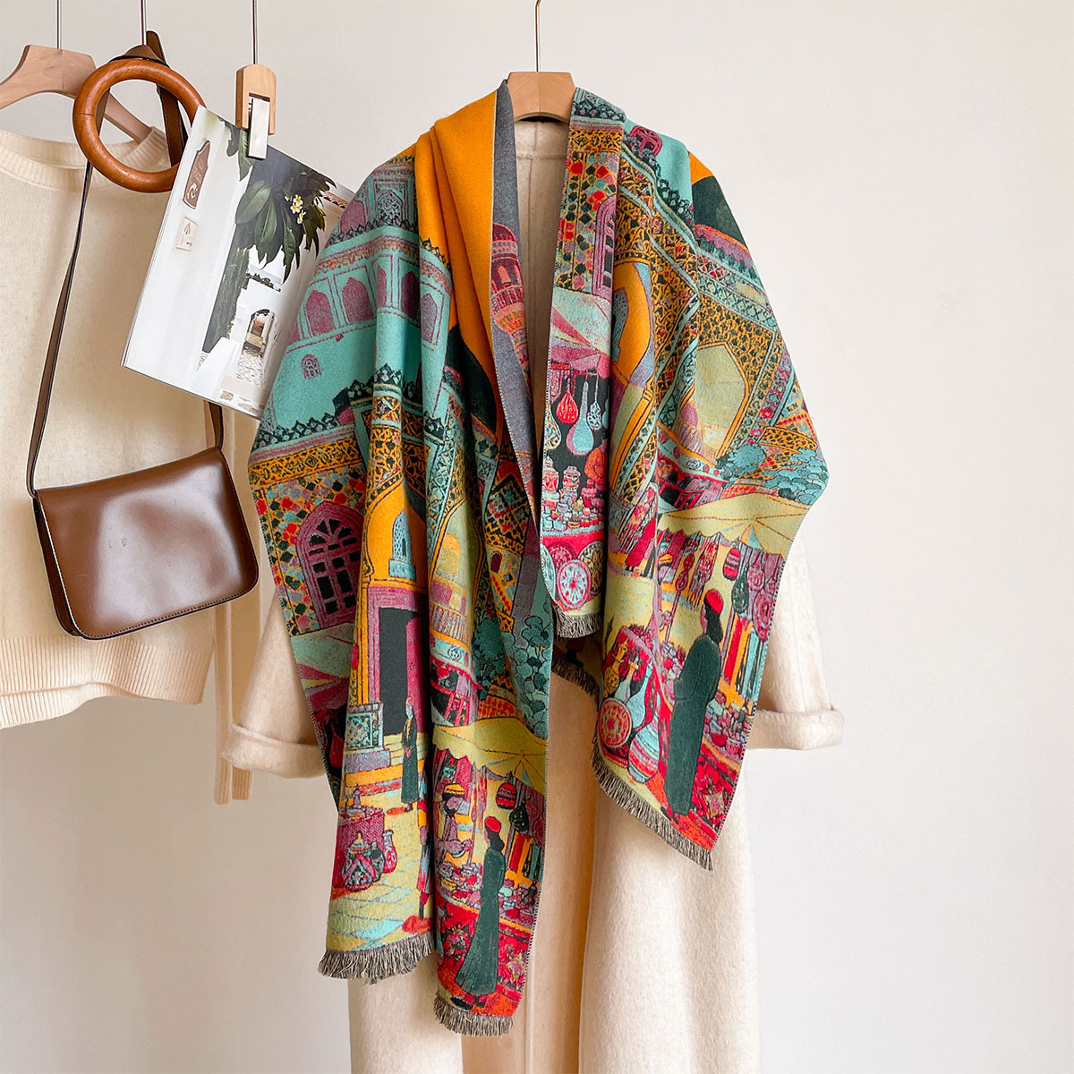 Cashmere Pashmina Wrap - Bufanda de imitación de cachemira para