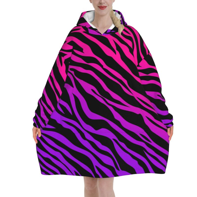 Manta con capucha con estampad - Sherpa Hoodie Fleece reseña y precio