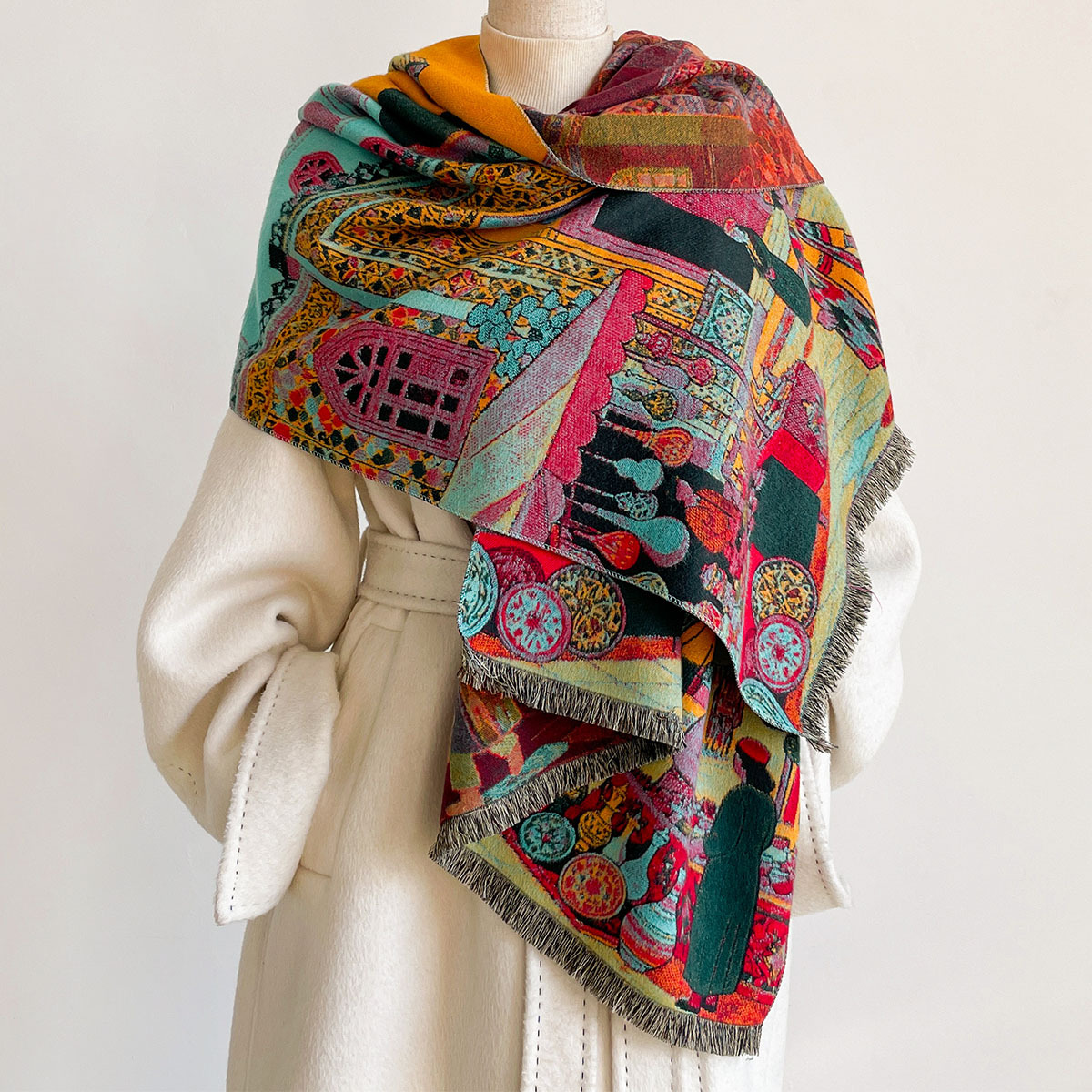 Bufanda de imitación de cachem - Cashmere Pashmina Wrap reseña y precio