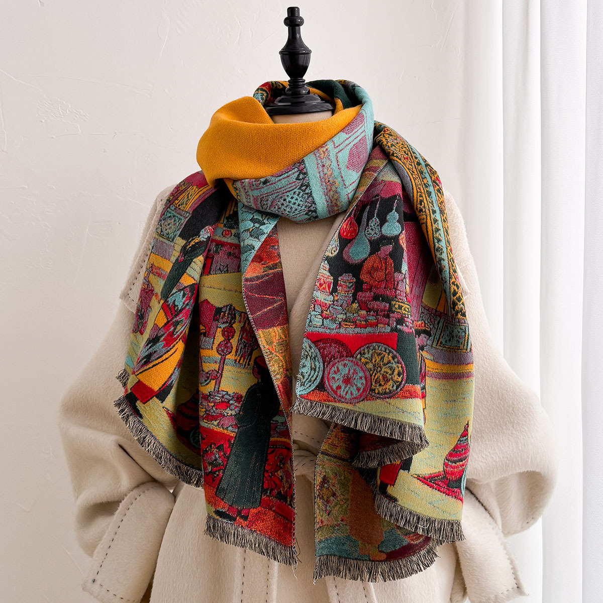 Bufanda de imitación de cachem - Cashmere Pashmina Wrap reseña y precio