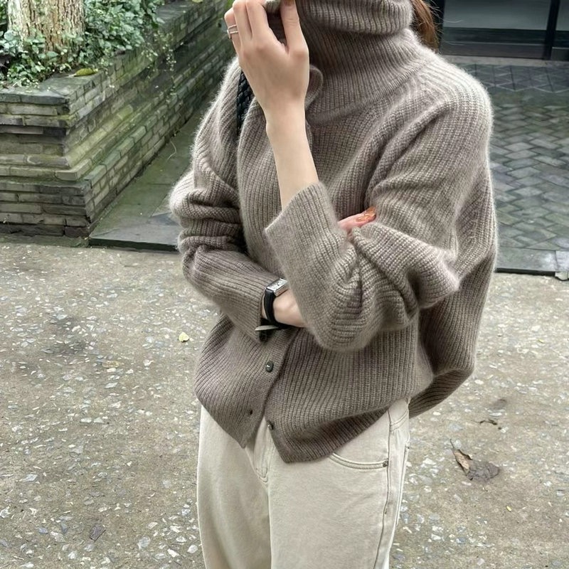 Cárdigan de cuello alto para m - Wool Coat Peacoat reseña y precio