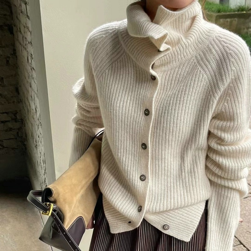 Cárdigan de cuello alto para m - Wool Coat Peacoat reseña y precio